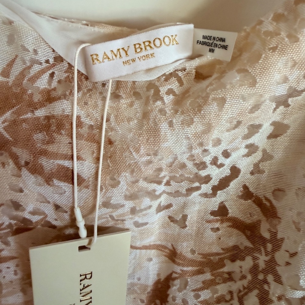Ramy Brook Maureen one Shoulder top in Tan Flax Tropic Size M - Picture 6 of 7